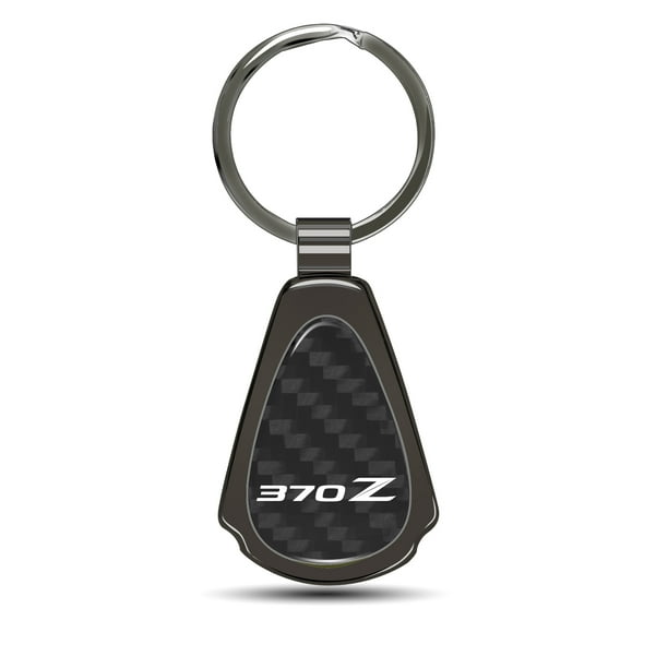 iPick Image for Nissan 370Z Real Black Carbon Fiber Chrome Metal Teardrop Key Chain iPick Image for Nissan 370Z Real Black Carbon Fiber Chrome Metal Teardrop Key Chain